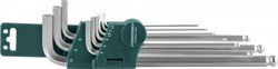 Набор шестигранных ключей Jonnesway Extra Long с шаром 9 предметов H05SM109SL - фото 114975