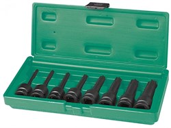 Набор ударных головок Torx Jonnesway 1/2"DR T30-T80 78 мм, 8 предметов S06A408S - фото 116993