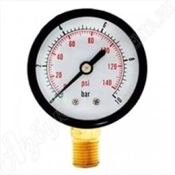 Манометр MACTAK 1/4", вход снизу до 10 бар S2040M - фото 139720