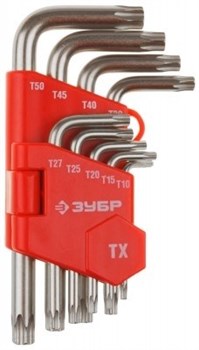 Набор коротких имбусовых ключей Зубр Мастер TORX Т10-Т50, 9 ед. 27462-1_z02 - фото 156951