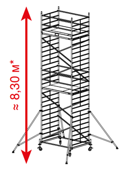 Алюминиевая вышка-тура Krause ProTec XXL 8,3м 911162 - фото 157153