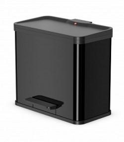 Мусорный контейнер Hailo ?ko duo Plus L 17+9 л., сталь, черный, арт. 0630-260, шт - фото 158673