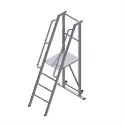 Передвижная лестница-платформа фиксированной высоты с траверсой ALUR ЛПФВА-2ТП - фото 297721