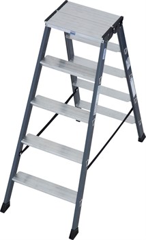 Двухсторонняя анодированная стремянка Krause SePro D 2х5 125828 - фото 318716
