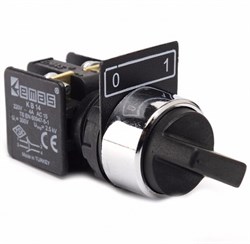 Переключатель EMAS 0-1 с фиксацией, угол поворота 60° (1НО) KB34S2 - фото 324639