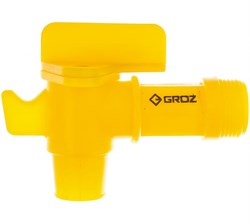 Пластиковый кран на бочку GROZ FAU/34 GR44387 - фото 349435