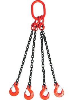 Строп цепной TOR 4СЦ г/п 11,2 т 2,0 м с самозакрывающимися крюками, шт - фото 358132
