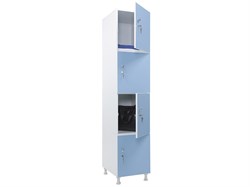Шкаф для раздевалок ПРАКТИК WL 14-40 голубой/белый S35599645438 - фото 380257