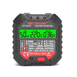Тестер розеток и УЗО КВТ КТ 107D PROLINE - фото 393504