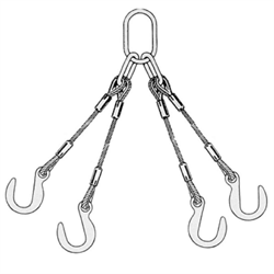 Строп канатный TOR 4СК г/п 3,2 т 3,0 м крюк с широким зевом