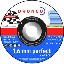 Отрезной круг по металлу A 46 R 125х1,6х22,23 DRONCO 1120250