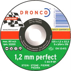 Отрезной круг по камню, плитка, мрамор C 60 R 125х1х22,23 DRONCO 1125000