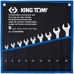Набор комбинированных ключей, 8-19 мм, чехол из теторона, 9 предметов KING TONY 12D09MRN TONY - фото 677385