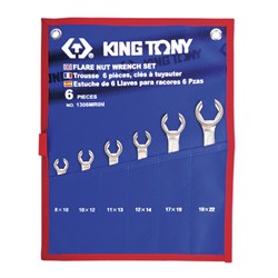 Набор разрезных ключей, 8-22 мм, чехол из теторона, 6 предметов KING TONY 1306MRN Tony - фото 677408