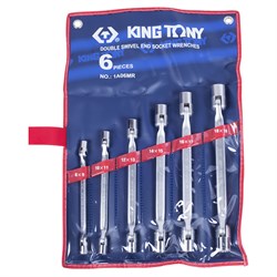 Набор торцевых ключей с шарниром, 8-19 мм, 6 предметов KING TONY 1A06MR TONY - фото 678076