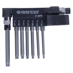 Набор вставок (бит) с воротком-битодержателем 1/4", Torx, T10-T40, L = 60 мм, 8 предметов KING TONY 2128PR TONY - фото 678224