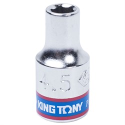 Головка торцевая стандартная шестигранная 1/4", 4,5 мм KING TONY 233545M TONY - фото 678334