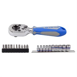 Набор вставок (бит) и головок с трещоткой 1/4", Torx, Hex, PH, 21 предметов KING TONY 2501MR Tony - фото 678366