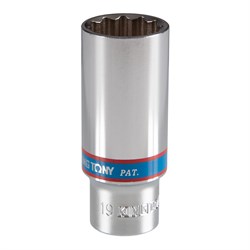 Головка торцевая глубокая двенадцатигранная 3/8", 19 мм KING TONY 323019M Tony - фото 678609