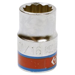 Головка торцевая стандартная двенадцатигранная 3/8", 7/16", дюймовая KING TONY 333014S TONY - фото 678668