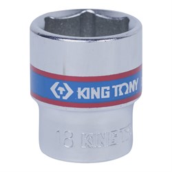 Головка торцевая стандартная шестигранная 3/8", 18 мм KING TONY 333518M TONY - фото 678699
