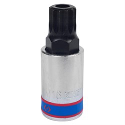 Насадка (бита) торцевая 1/2", Spline, M16, L = 66 мм, с отверстием KING TONY 402B16 TONY - фото 679559