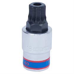 Насадка (бита) торцевая 1/2", Spline, M18, L = 66 мм, с отверстием KING TONY 402B18 TONY - фото 679560
