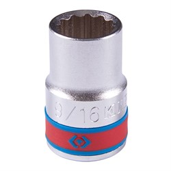 Головка торцевая стандартная двенадцатигранная 1/2", 9/16", дюймовая KING TONY 433018S TONY - фото 679870