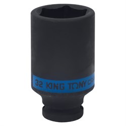 Головка торцевая ударная глубокая шестигранная 1/2", 32 мм KING TONY 443532M TONY - фото 680052