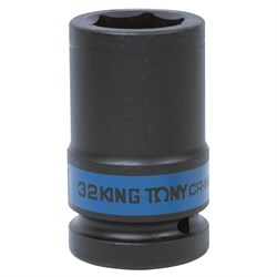 Головка торцевая ударная глубокая шестигранная 1", 32 мм KING TONY 843532M TONY - фото 681600
