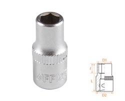 Головка торцевая стандартная шестигранная 1/4", 6 мм AFFIX AF00020006 AF00020006 - фото 682374