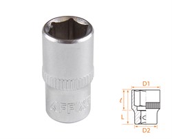 Головка торцевая стандартная шестигранная 1/4", 9 мм AFFIX AF00020009 AF00020009 - фото 682377