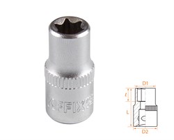 Головка торцевая TORX Е-стандарт 1/4", E8 AFFIX AF00023008 AF00023008 - фото 682389