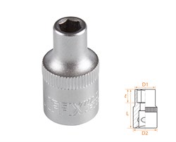 Головка торцевая стандартная шестигранная 3/8", 6 мм AFFIX AF00030006 AF00030006 - фото 682391