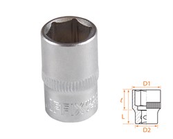 Головка торцевая стандартная шестигранная 3/8", 12 мм AFFIX AF00030012 AF00030012 - фото 682397