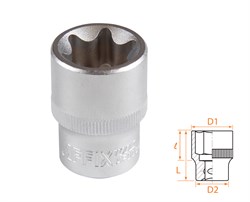 Головка торцевая TORX Е-стандарт 1/2", E24 AFFIX AF00043024 AF00043024 - фото 682435
