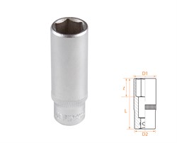 Головка торцевая глубокая шестигранная 1/4", 12 мм AFFIX AF00120012 AF00120012 - фото 682450