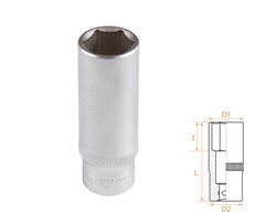 Головка торцевая глубокая шестигранная 1/4", 13 мм AFFIX AF00120013 AF00120013 - фото 682451