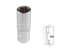 Головка торцевая глубокая шестигранная 3/8", 17 мм AFFIX AF00130017 AF00130017 - фото 682463