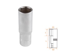 Головка торцевая глубокая шестигранная 1/2", 19 мм AFFIX AF00140019 AF00140019 - фото 682474