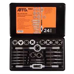 Набор метчиков и плашек SK-5 M5-M12, кейс, 24 предмета AFFIX AF35100024C AF35100024C - фото 683006