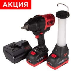Гайковерт аккумуляторный ударный 1/2", 1700 Нм, 18 В, кейс, в комплекте фонарь MIGHTY SEVEN DW-402AL SEVEN - фото 683079