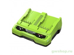 Быстрое зарядное устройство на 2 слота GREENWORKS G40UC8, 40V Greenworks 2938807 - фото 685424