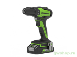 Дрель-шуруповерт аккумуляторная GREENWORKS GD24DD35K2, 24V, c 1хАКБ 2 А.ч и ЗУ в кейсе Greenworks 3704007UA - фото 688351