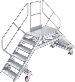 Переход Krause 827524 с платформой 625 мм 2x6 ступеней 45° алюминиевый, передвижной - фото 692578