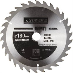 Диск пильный Stayer MASTER-OPTI-Line" 180мм 30T 3681-180-20-30 - фото 83666