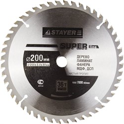 Диск пильный Stayer MASTER-OPTI-Line" 200мм 36T 3681-200-30-36 - фото 83670