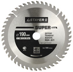 Диск пильный Stayer "MASTER-SUPER-Line" 190мм 48T 3682-190-16-48 - фото 95569