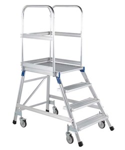 Передвижная лестница с платформой Zarges Z600 односторонняя, 3 ступени 41971 - фото 99749