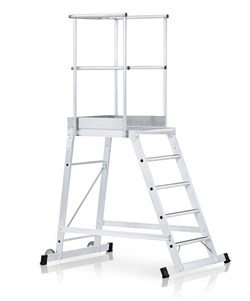 Передвижная лестница с платформой Zarges Z600 односторонняя, 8 ступеней 40068 - фото 99784